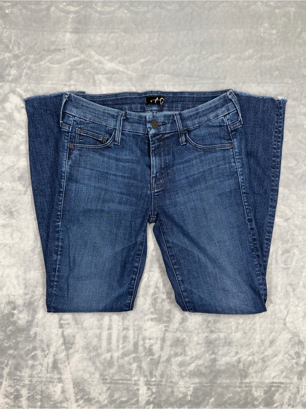 MOTHER The Looker Ankle Fray Jeans in Dark Wash